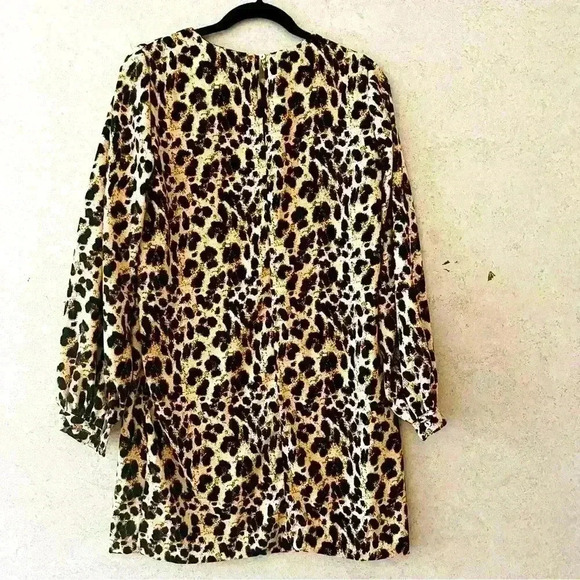 REYNAH COUTURE WOMENS LEOPARD PRINT DATE NIGHT ANIMAL KNEE LONG SLEEVE DRESS - Picture 8 of 8